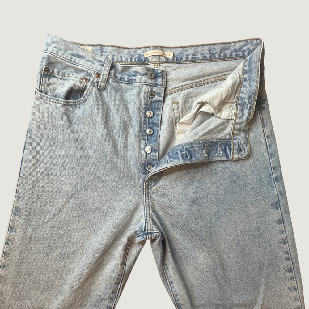 Levi's Premium Jeans Womens 33 Ribcage Straight Ankle Light Wash Button Fly